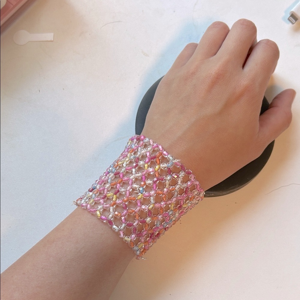 Elegant Pink Beaded Bracelet